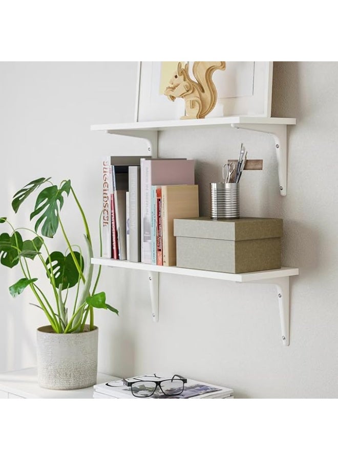 فيشين مجموعة من 2 رفوف مثبتة على الحائط من VITION، وحدة عرض خشبية، منظم تخزين، رف لغرفة المعيشة، غرفة النوم، الحمام، المكتب، المطبخ، 59×20 سم - أبيض - Image 4