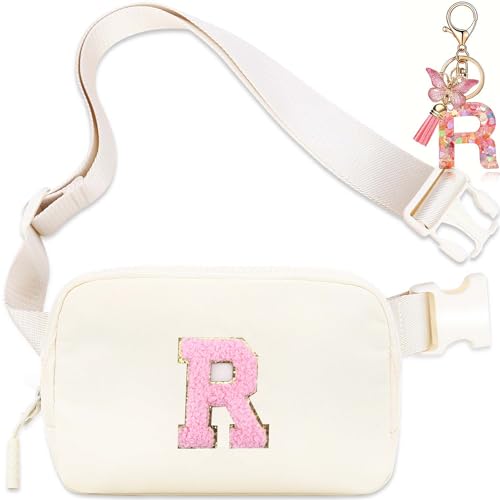 Kejea Belt Bag Fanny Pack for Teen Girl Women - Girls Initia Fanny Pack Ages 8-12 Teen Birthday Gifts Small Waist Packs Trendy Kids Fanny Pack R - Image 1