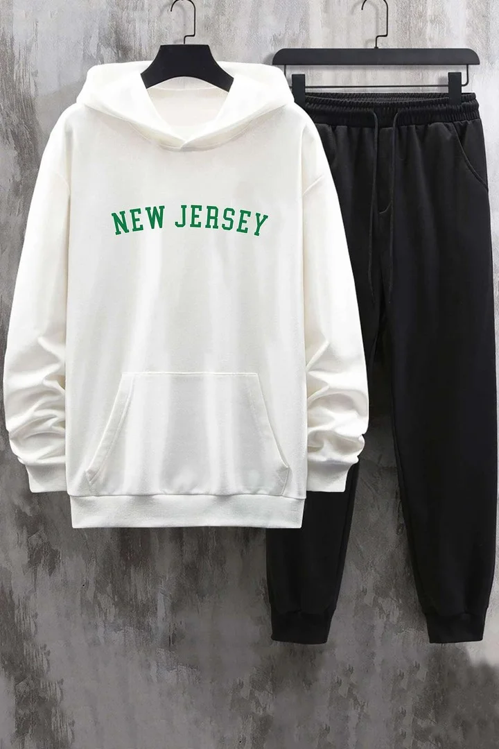 ONLYTRENDWEAR Unisex New Jersey Tracksuit Set S.m. White