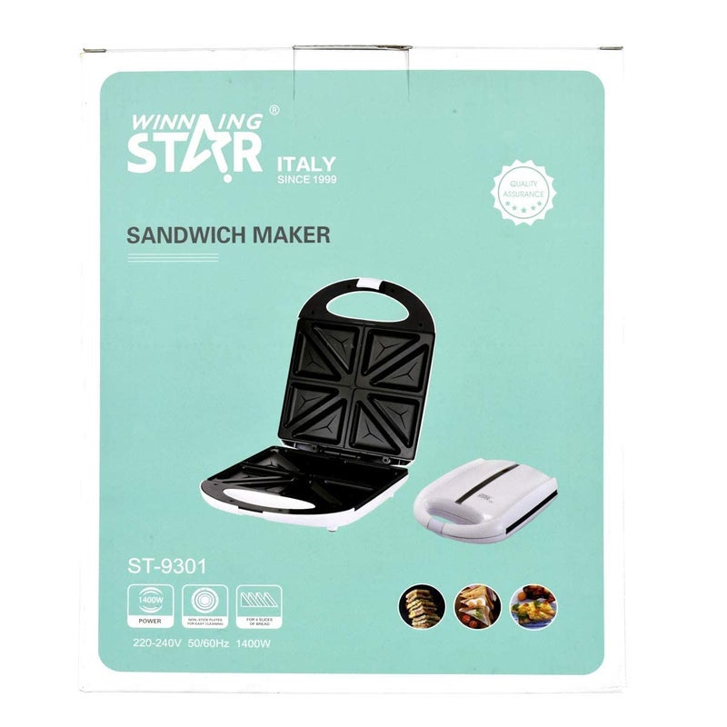 MUGATH 1400W Sandwich Maker Machine 4 Slice Triangle Sandwich Toaster Maker Heat Resistant Body Oil Free Toasting NonStick Coated Plates for EasytoClean - Image 3