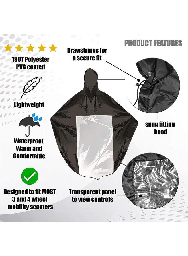nomiou Mobility Scooter Rain Cover Waterproof Material Your and Your Scooter from Rain Snow Sleet and Sun - Image 4