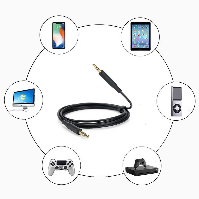 Cypher.V سلك استبدال مساعد، من 3.5 مم إلى 2.5 مم لسماعات Bose NC700 QuietComfort QC25 QC35 QC35II QC45 (بدون ميكروفون) (أسود) - Image 3
