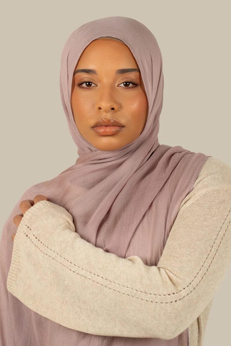 silqrose  Warm Lilac Fine Weave Modal Hijab - Maxi for Women | Best Price UAE