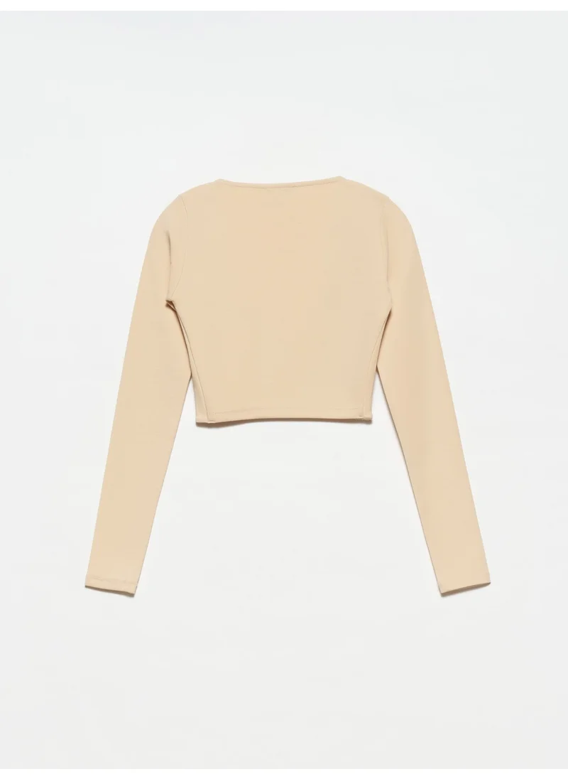 ديلفين 30111 Long Sleeve Top-Beige