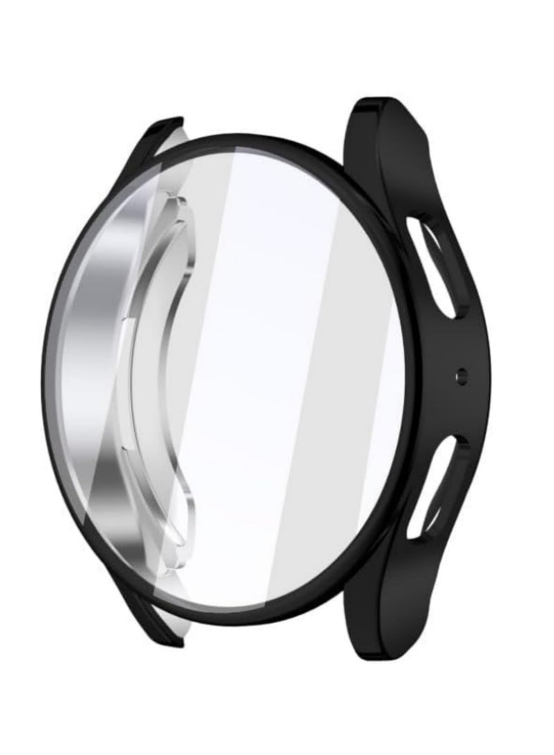 1PCS Case for Samsung Galaxy Watch 7 44mm Screen Protector with All-Around Bumper Shell Soft TPU Protective Cover Black - Image 1