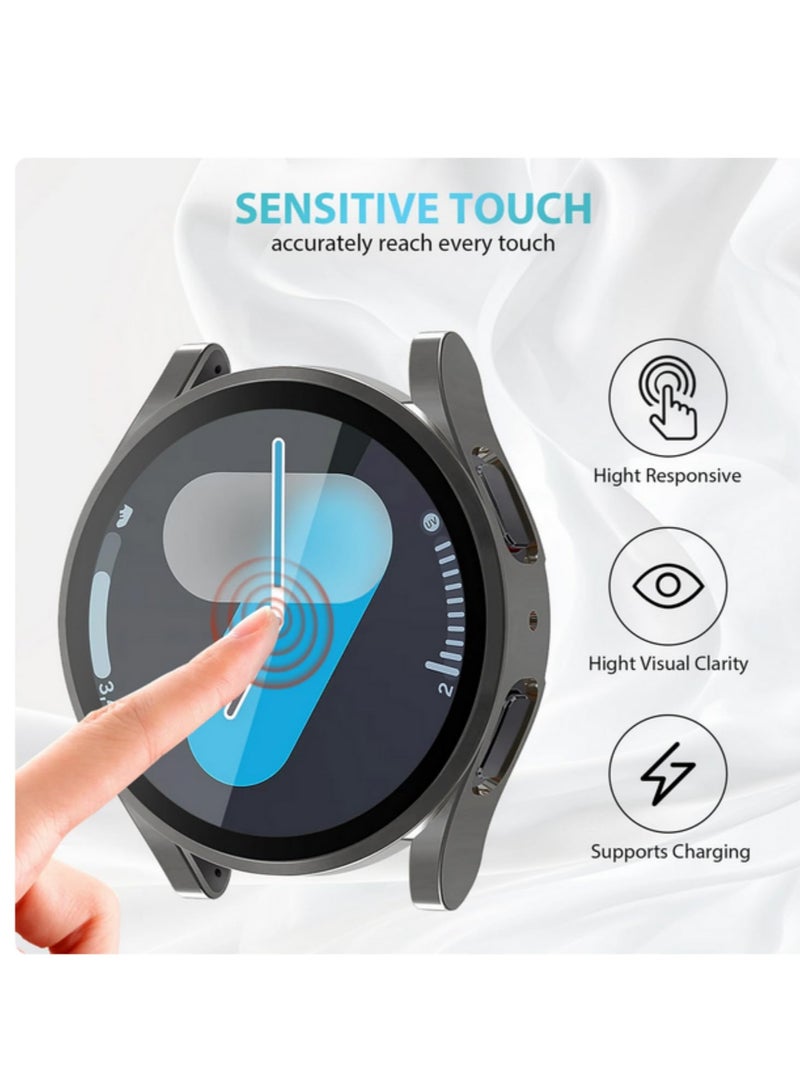1PCS Case for Samsung Galaxy Watch 7 44mm Screen Protector with All-Around Bumper Shell Soft TPU Protective Cover Black - Image 4