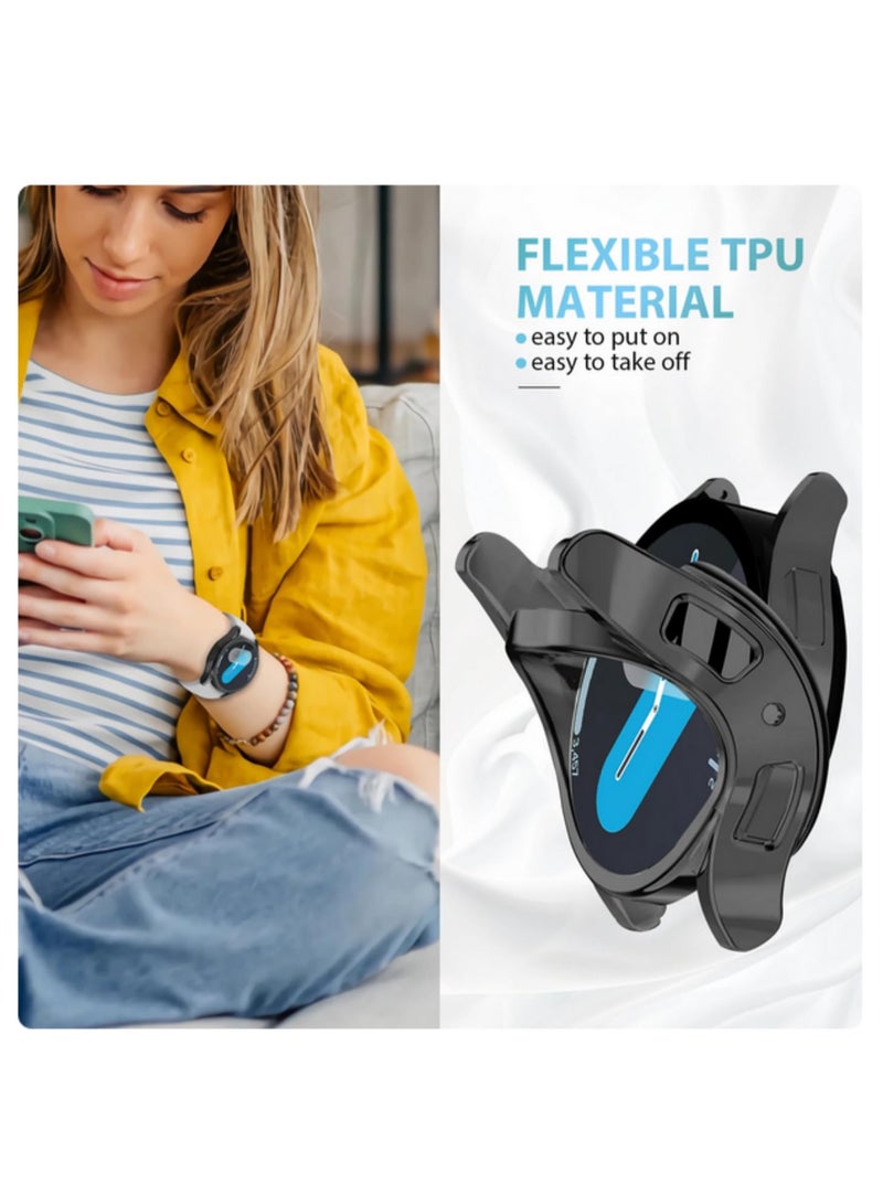 1PCS Case for Samsung Galaxy Watch 7 44mm Screen Protector with All-Around Bumper Shell Soft TPU Protective Cover Black - Image 5