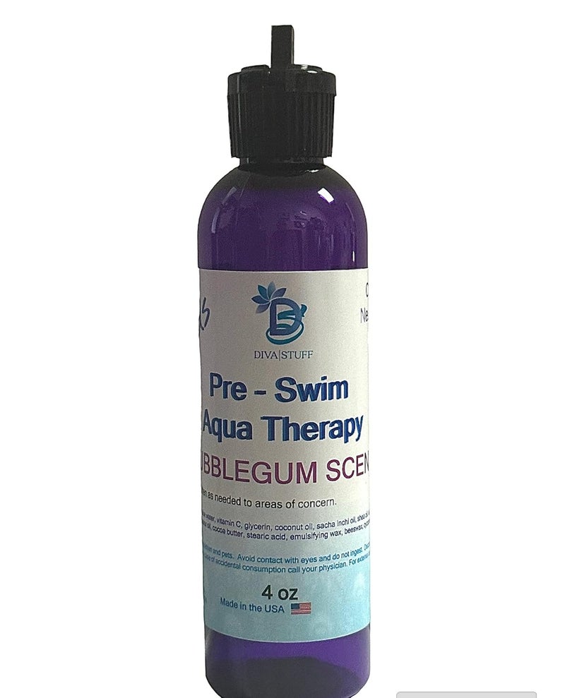 Diva Stuff Kids PreSwim Aqua Therapy Chlorine Neutralizing Body Moisturizing Lotion for Swimmers Protects Skin from Chlorine  Salt Water 4 oz  Made in the USA Bubblegum Scent