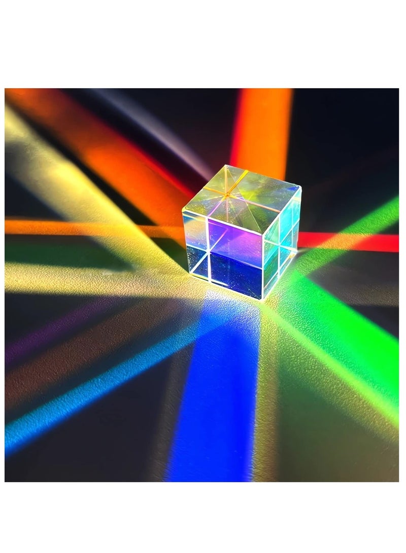 SYOSI Crystal Glass Prism Cube, Optical Magic Rainbow Color Prism Cubes, Sun Catcher Cube, Crystal Prisms for Kids Science Office Desktop Physics Toys, Art Decor Photography Props (0.5x0.5in) - Image 1