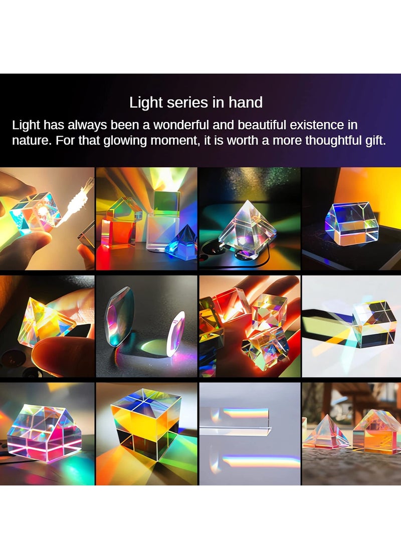 SYOSI Crystal Glass Prism Cube, Optical Magic Rainbow Color Prism Cubes, Sun Catcher Cube, Crystal Prisms for Kids Science Office Desktop Physics Toys, Art Decor Photography Props (0.5x0.5in) - Image 5