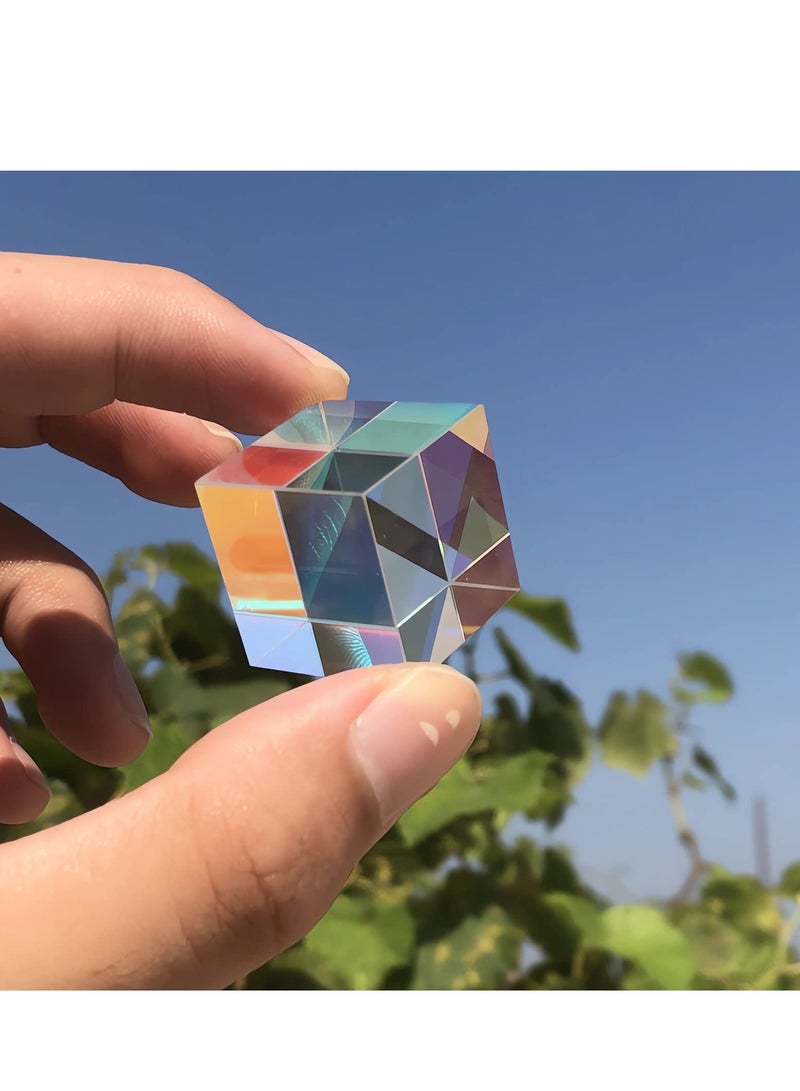 SYOSI Crystal Glass Prism Cube, Optical Magic Rainbow Color Prism Cubes, Sun Catcher Cube, Crystal Prisms for Kids Science Office Desktop Physics Toys, Art Decor Photography Props (0.5x0.5in) - Image 4