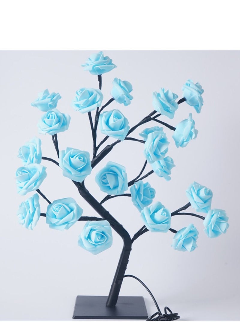 Loquat Light Removable Plastic Base USB Switch LED Simulation Rose Tree Decoration Night Light 14*6*33cm  - Image 1