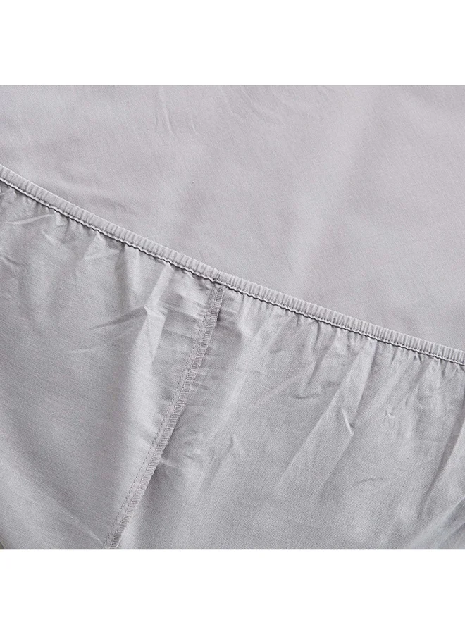 Home Box Bristol Polycotton Double Fitted Sheet 200 x 25 x 140 cm Grey