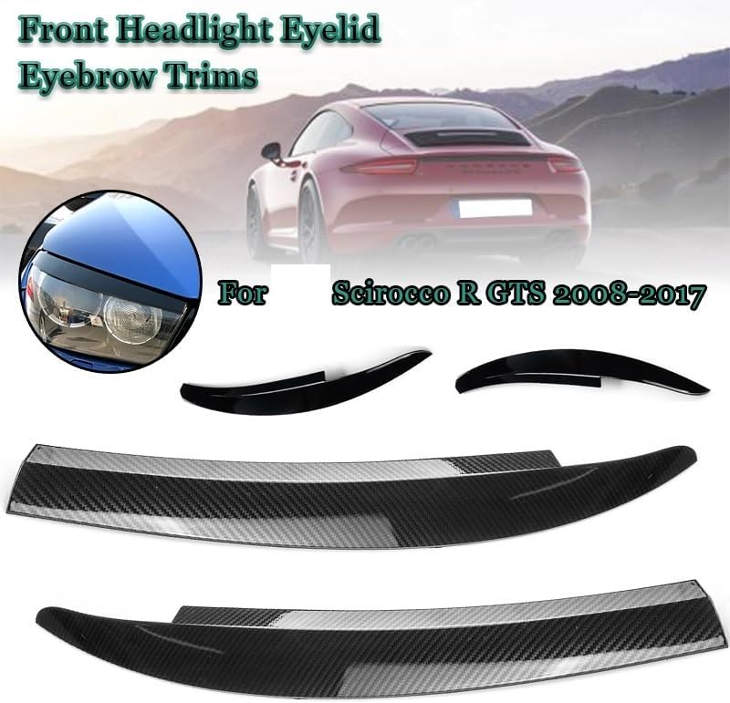 QASULER Car Headlight Eyebrow Trim for VW Scirocco - Image 4