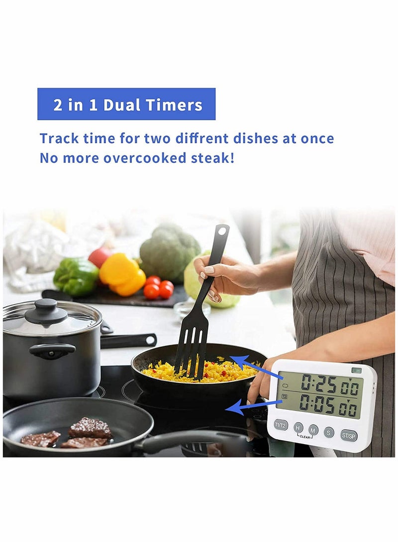 Dual Function Digital Kitchen Timer with 24 Hour Countdown for Cooking and Baking - Image 2