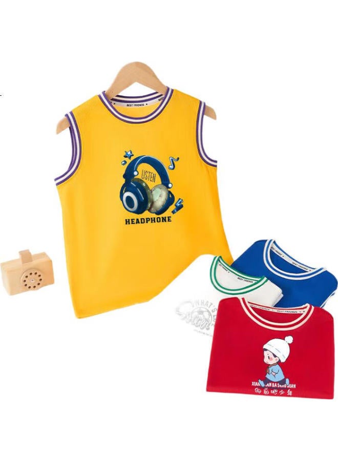 Yuzhaolin (Yuzhaolin) Boys' Sleeveless Tank Top Children'S Quick-Drying Breathable Mesh Sports Tank Top Kids Clothing - Image 1