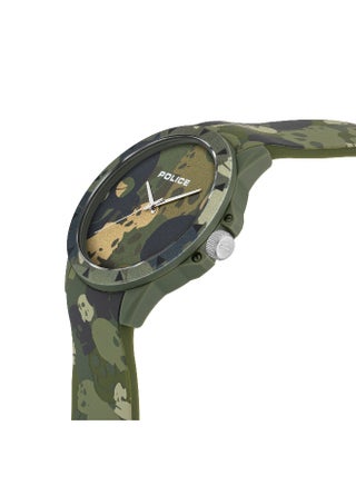 Unisex Sketch Unisex Green Dial Khaki Silicone Strap Analog Watch - 40.7mm - view 2
