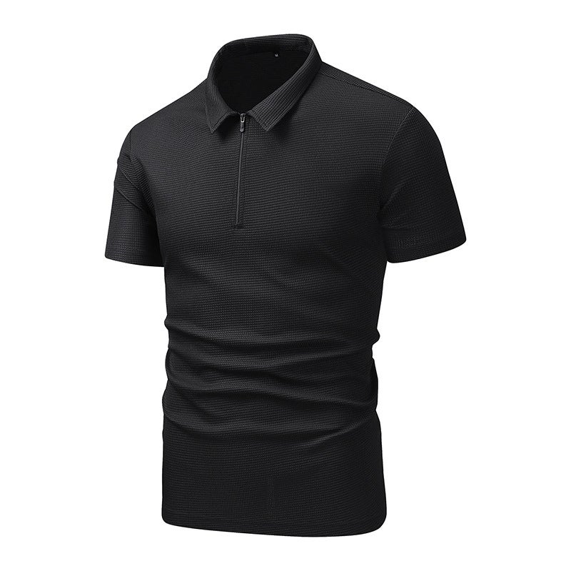 Waffle Men'S Polo Shirt Summer Base Shirt Lapel Short-Sleeved T-Shirt Sports Suit Source - Image 1