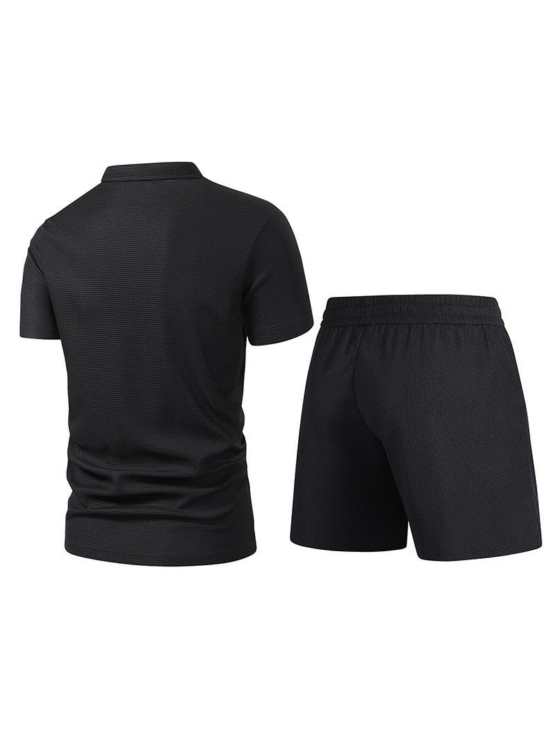 Waffle Men'S Polo Shirt Summer Base Shirt Lapel Short-Sleeved T-Shirt Sports Suit Source - Image 5