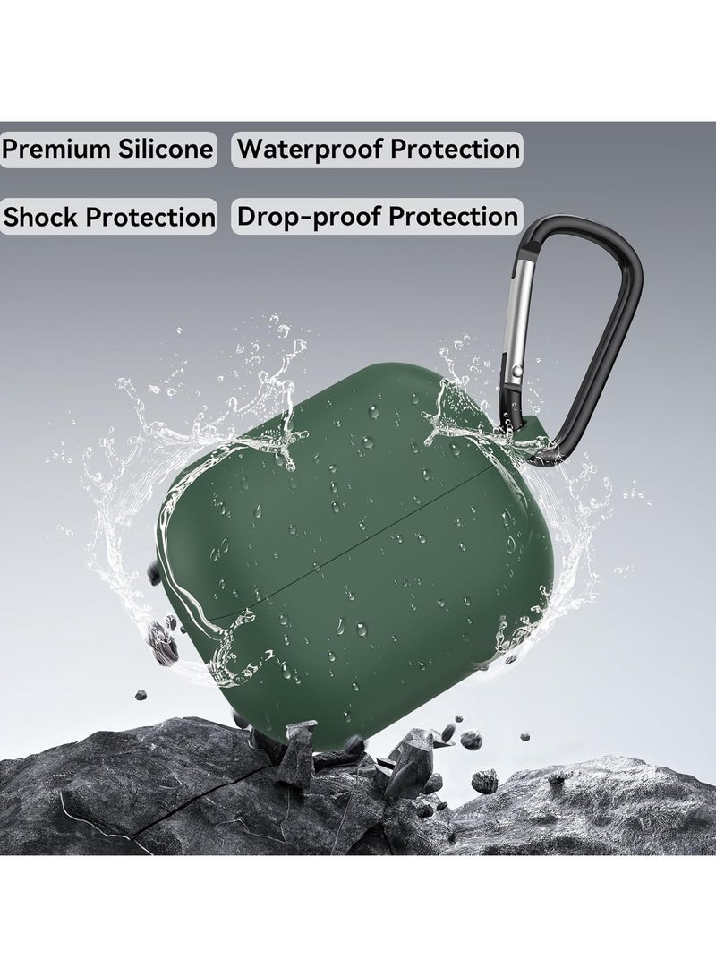 غطاء حماية سيليكون لسماعات سامسونج جالكسي بودز 3/جالكسي بودز 3 برو مع سلسلة مفاتيح (أخضر) - Image 5