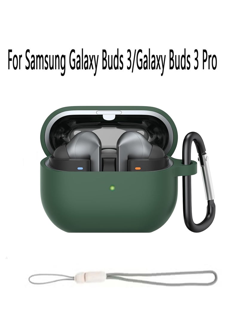 غطاء حماية سيليكون لسماعات سامسونج جالكسي بودز 3/جالكسي بودز 3 برو مع سلسلة مفاتيح (أخضر) - Image 1