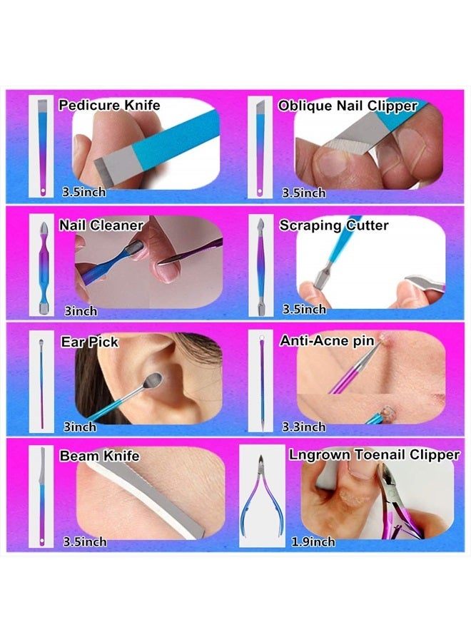 SHICEN Manicure Set Professional Nail Clippers Kit Pedicure Care Tools, Professional Women Grooming Kit 15Pcs, Great Gift（Colorful） - Image 4