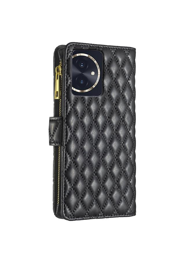 اس-توب جراب هاتف Honor 100 Diamond Lattis مع محفظة جلدية قابلة للطي وسحاب - Image 3