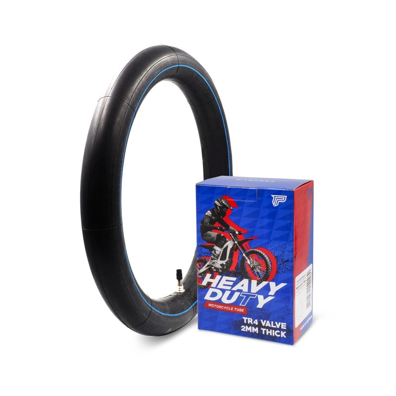 PIVOTRAX 70/100-17 (2.50/2.75-17) Heavy Duty Inner Tube â€“ 2mm Reinforced Butyl, TR4 Valve â€“ Fits Honda CRF125/150, CR85, Suzuki DRZ125/RM85, Kawasaki KX85/KLX140, Yamaha TTR125/YZ85, Baja, Coolster, TaoTao - Image 1