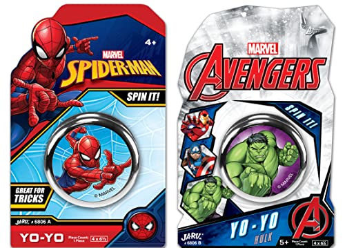 JARU Marvel Avengers Toys YoYo Toy 2 Units Spiderman Hulk Fidget Toy Superheroes Spiderman Hulk Kids Yoyo Beginner String Trick Kids YoYo Game Fidget Toys for Boys SpidHulk68062 - Image 1