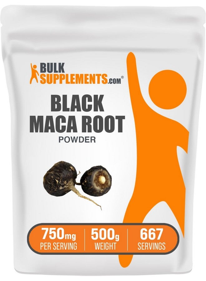 BulkSupplements مسحوق ماكا الأسود من بولك سابليمنتس - مكمل ماكا، من جذر ماكا الأسود - ماكا خام سوداء، للرجال والنساء - نباتي، خالي من الغلوتين، 750 ملغ لكل حصة، 500 غرام (1.1 رطل) (عبوة واحدة) - Image 1