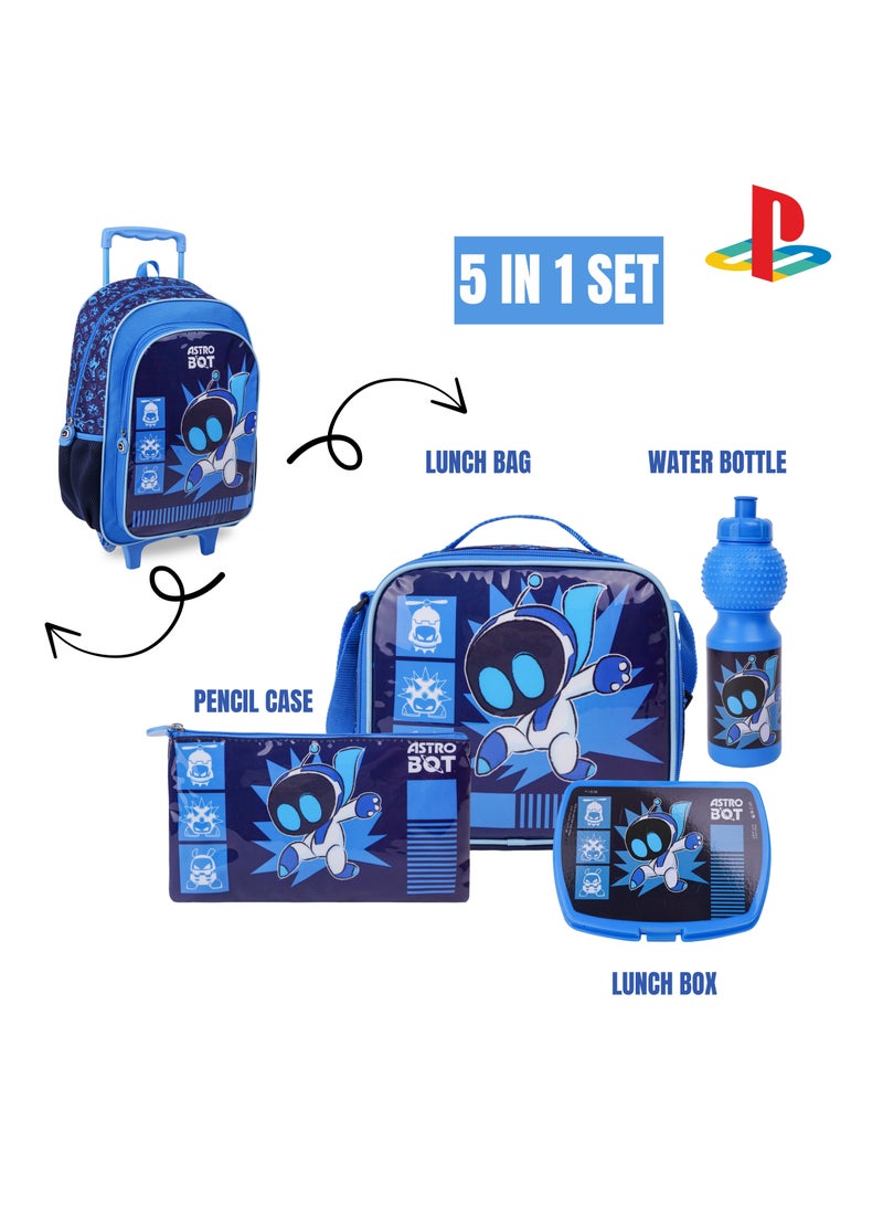 PlayStation Sony Playstation Play 5In1 Trolley Box Set 18" I Trolley I Lunch Bag I Water Bottle I Pencil Case I Lunch Box I Packaging - Image 5
