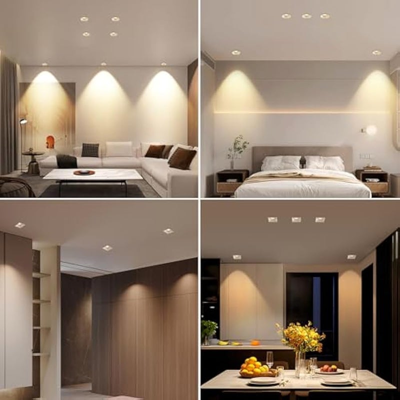 V.Nice 6-Pack Round LED Recessed Downlight Housing – White Adjustable 30° Ceiling Spotlight Trim, GU5.3 Aluminium Frame, Flush Mount Fixture for Modern UAE Lighting Projects (Bulbs Not Included) - Image 5