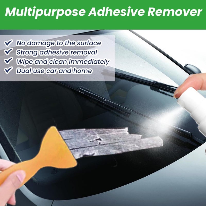 Adhesive Remover, Label Remover, Extremely Strong Remover for Stubborn Labels, Adhesive Residue Remover with Scraper, Multifunctional Adhesive Remover Set for Car Paint Metal Glass Plastic, 100ml - Image 3