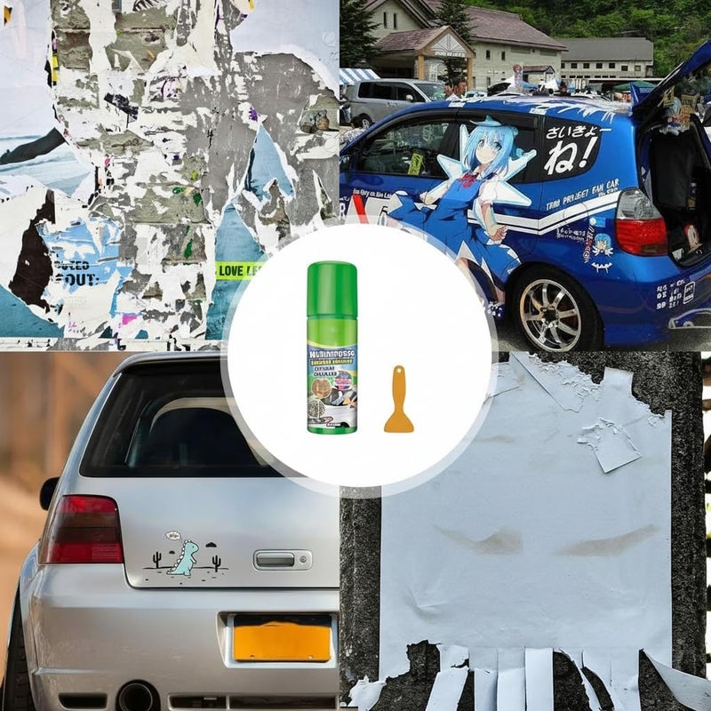 Adhesive Remover, Label Remover, Extremely Strong Remover for Stubborn Labels, Adhesive Residue Remover with Scraper, Multifunctional Adhesive Remover Set for Car Paint Metal Glass Plastic, 100ml - Image 1