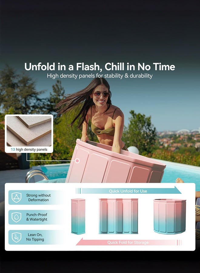 XiuWoo Professional Portable Ice Bath Tub - Foldable Cold Plunge for Athletes, Instant Muscle Recovery, No Setup Needed for Home/Gym/Outdoor Use 66×70cm - Image 2