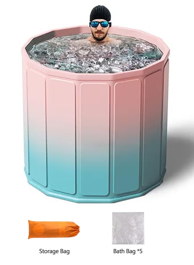 XiuWoo Professional Portable Ice Bath Tub with 5 Bath Bags & Storage Case - Foldable 66×70cm Cold Plunge for Athletes, Instant Muscle Recovery, Ready-to-Use for Home/Gym/Outdoor - Image 1