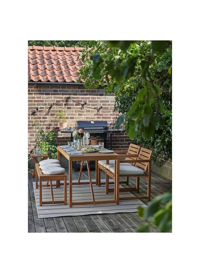 erorex Bench, Outdoor, Light Brown Stained, 120 Cm - Image 4