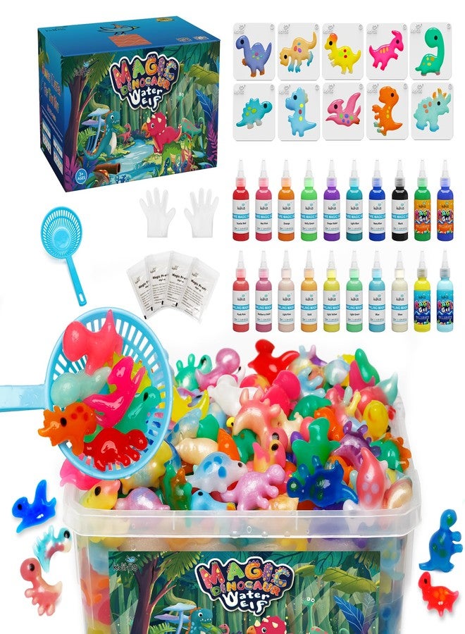 Kiditos Dinosaur Magic Water Elf Toy Kit-Squishies for Kids, 20 Gels & 10 Molds, Magic Gel Water Pets Sensory Toy, Fun DIY Craft Kit, Party Favors, Birthday for Kids Ages 3+ - Image 1