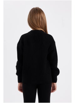 DeFacto Girl Tricot Regular Fit V Neck Long Sleeve Cardigan  - Image 3