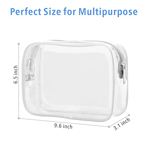 PACKISM Clear Makeup Bag - 3 Pack Clear Travel Bags for Toiletries for Women, Cosmetic Bags Carry on Toiletry Travel Essentials, White Large - Image 5
