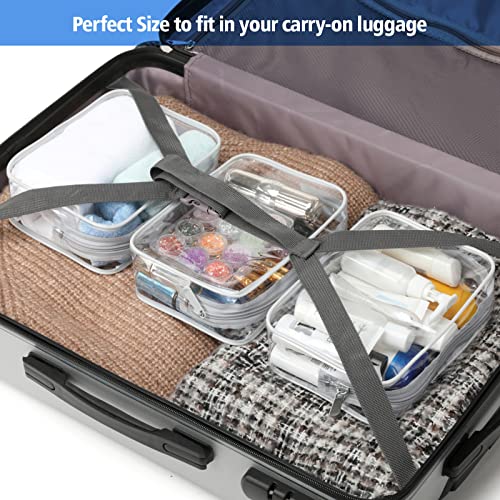 PACKISM Clear Makeup Bag - 3 Pack Clear Travel Bags for Toiletries for Women, Cosmetic Bags Carry on Toiletry Travel Essentials, White Large - Image 3