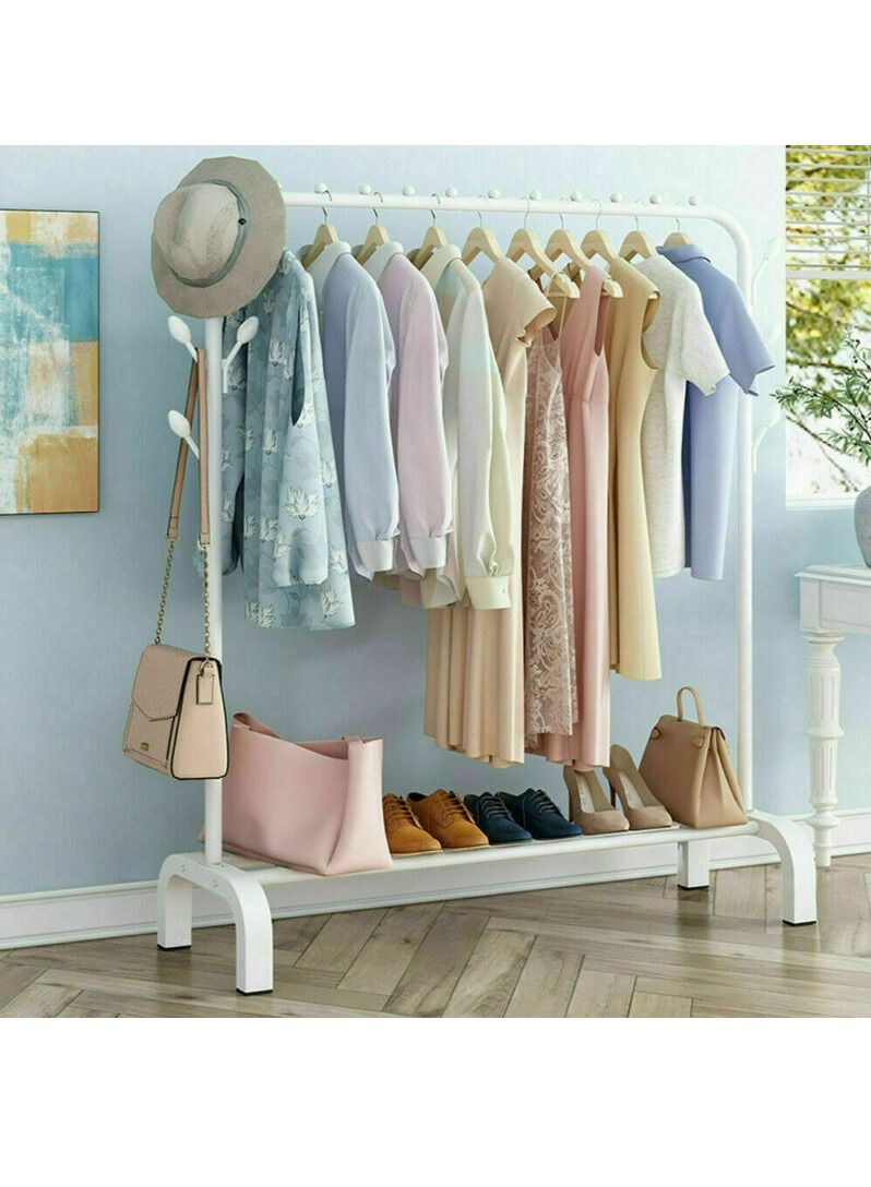 DubaiGallery Clothes Rail Stand White for Indoor Outdoor, Clothing Hanger Stand Single-pole Rod Drying Stand Rack For Balcony Hanging Clothes Heavy Duty Steel - Image 4