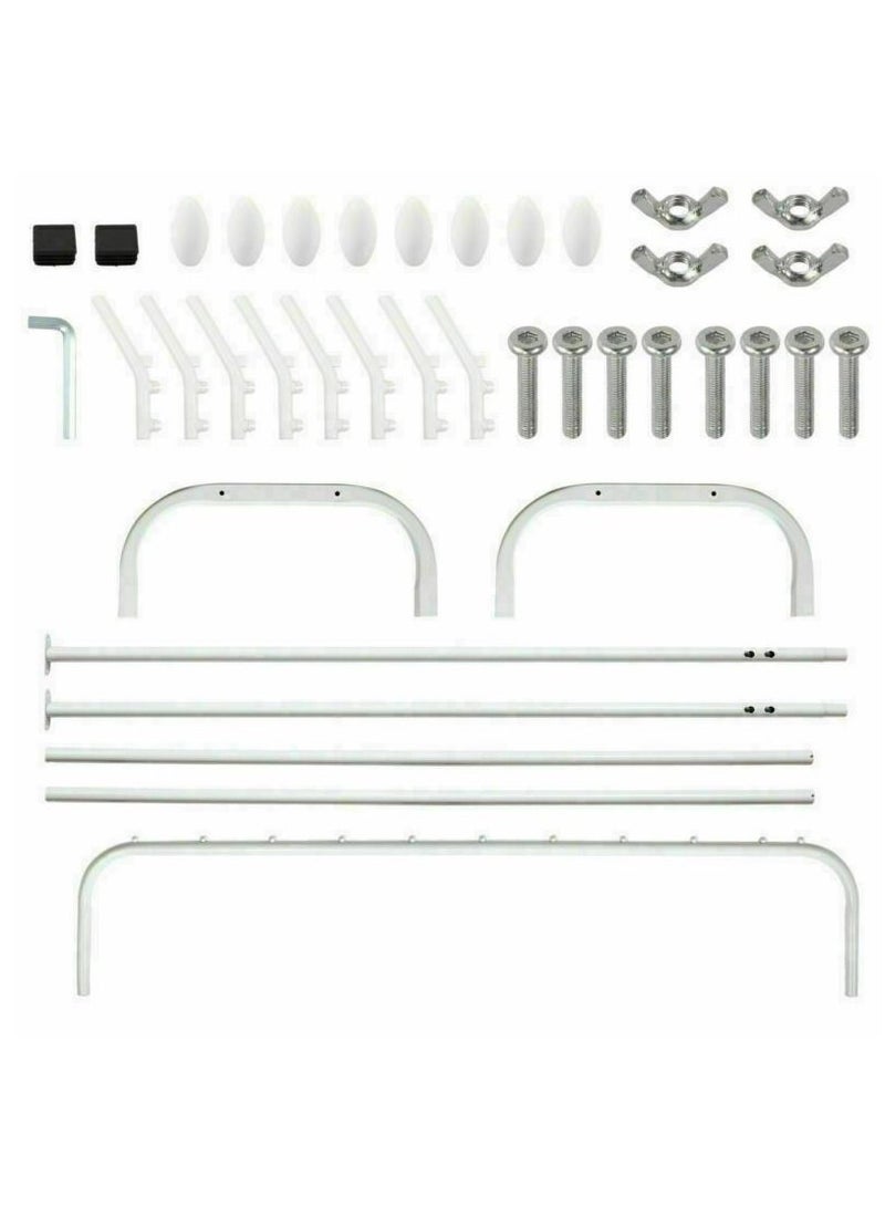 DubaiGallery Clothes Rail Stand White for Indoor Outdoor, Clothing Hanger Stand Single-pole Rod Drying Stand Rack For Balcony Hanging Clothes Heavy Duty Steel - Image 5