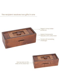 Bits and Pieces Bits and Pieces - Stash Your Cash - Secret Puzzle Box - Camouflage Your Cash Money Holder - Brain Teaser - Wooden Secret Compartment  - Image 2