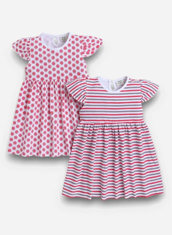 victor and jane Victor and Jane - All-Over Printed Cap sleeve - Dress (Pack of 2)