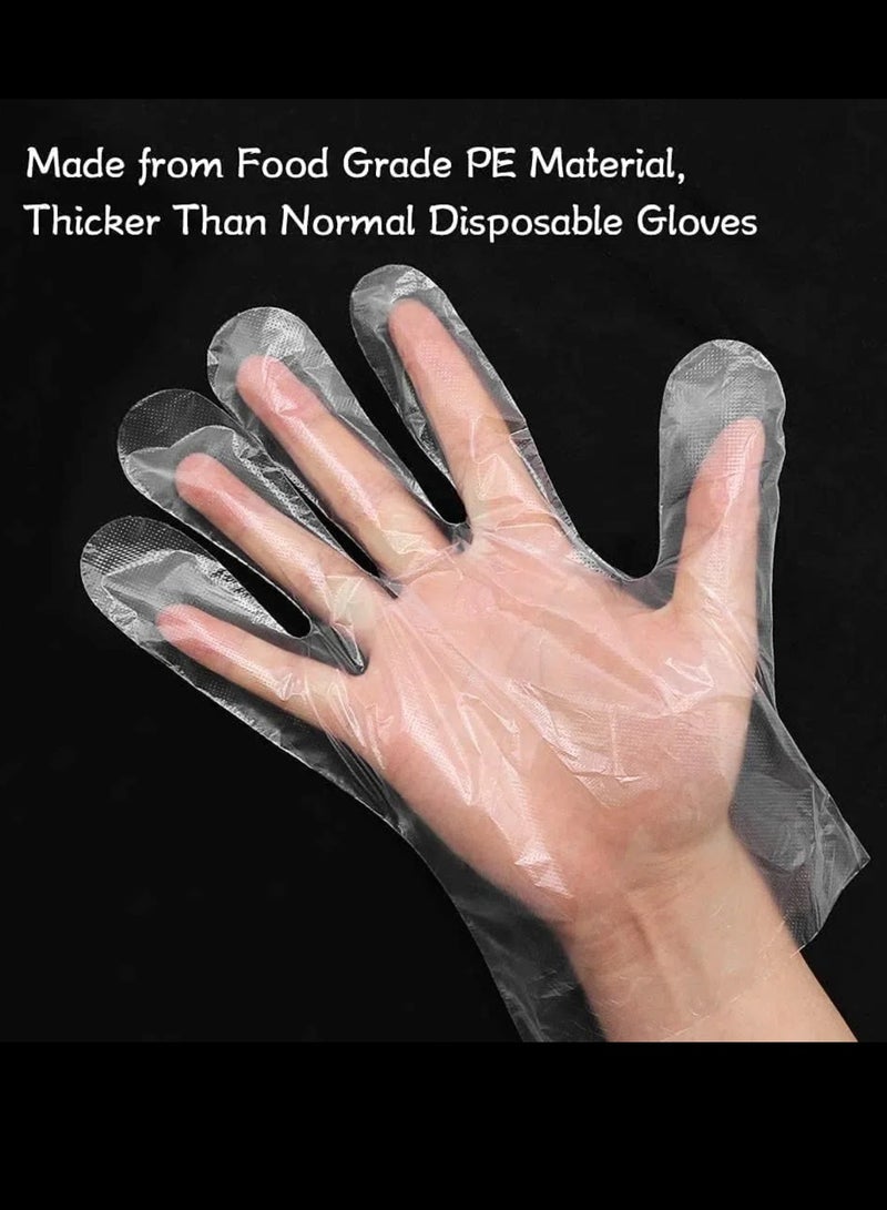 CHU DAI 200pcs Disposable Gloves - Premium PE Material - Powder Free & Latex Free - Extra Thick 0.08mm for Arabic Cooking - Image 2
