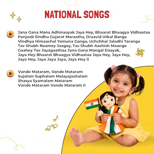 Panda's Box Mantra Chanting Bharat MATA | As Seen on Shark Tank | Musical Soft Plush Toy | Non-Toxic, Safe| Best Gift for Republic, Independence Day for Kids(Boys,Girls)| Free Colouring Book| 30 CM - Image 5