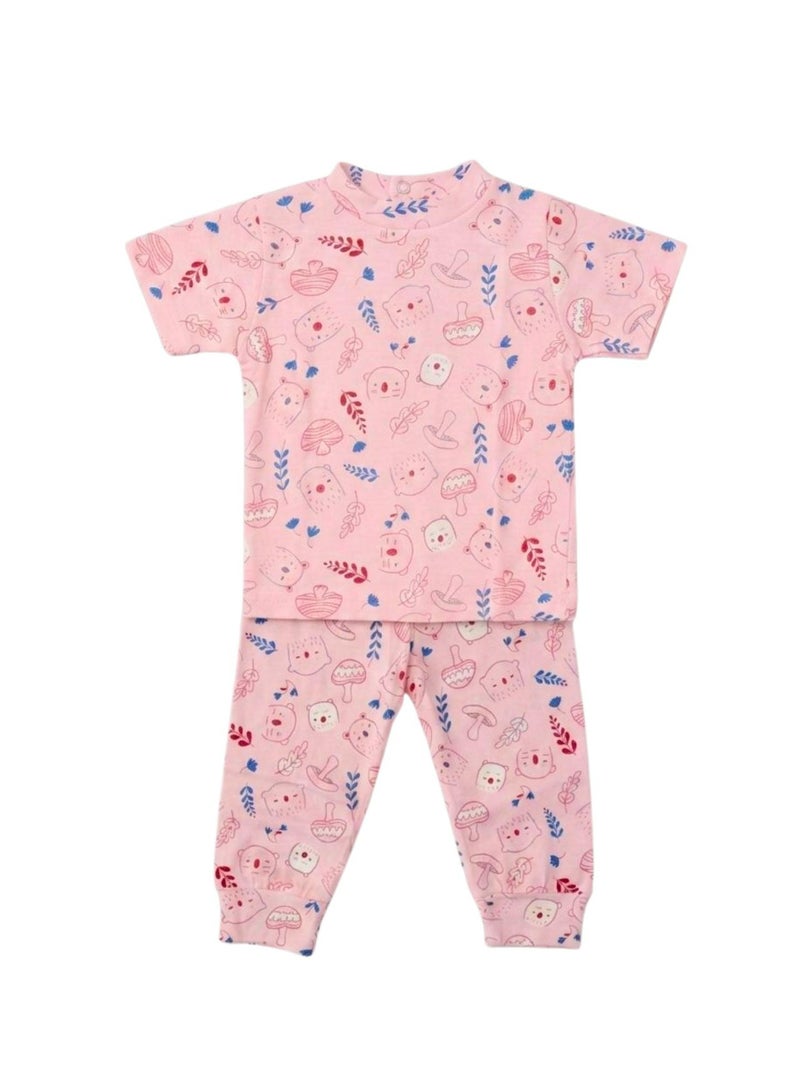Rand Baby Pack of 2 Baby Girl Short Sleeve Top and Pants Pajama Set - Image 4
