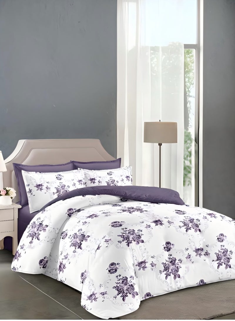 Duoduo home طقم غطاء لحاف ، حجم ملكي ، 6 قطع مع غطاء لحاف 220*240 سم وشيت ملائم و 4 أغطية وسائد - Image 1