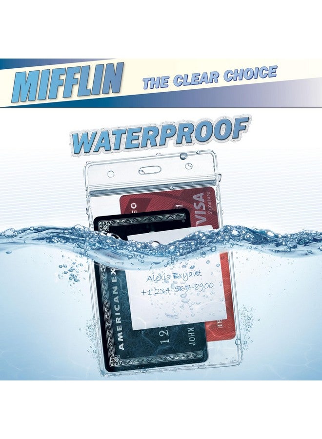 Mifflin-USA Large (L) Vertical ID Badge Holders (Clear, 3x4 inch, 250 Pack), Plastic Nametag Covers with Zipper, Name Tag Holder - Image 2